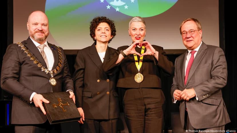 Belarus' Kolesnikova receives Charlemagne Prize in Germany